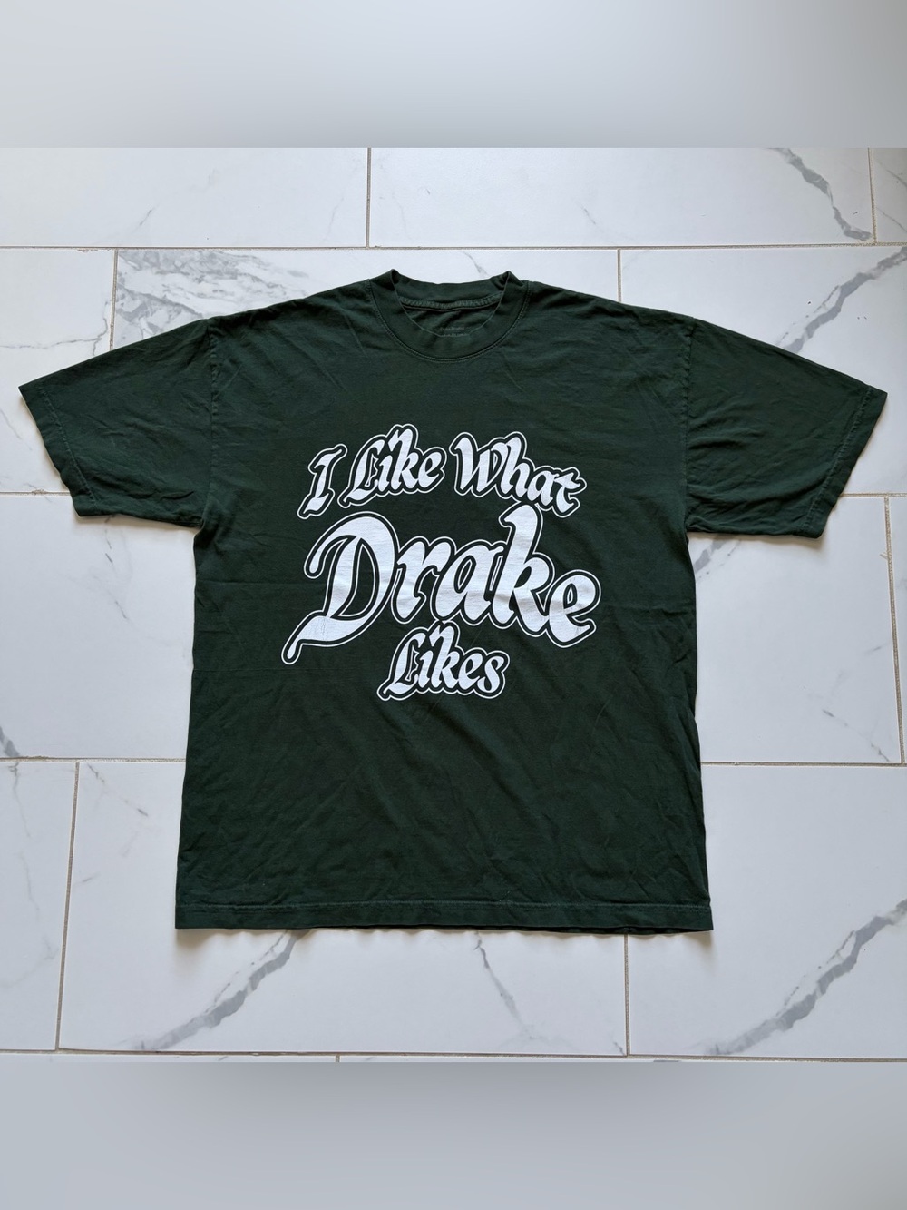 2023 I Like What Drake Likes It’s All A Blur Tour Merch T Shirt Tee Size L Green